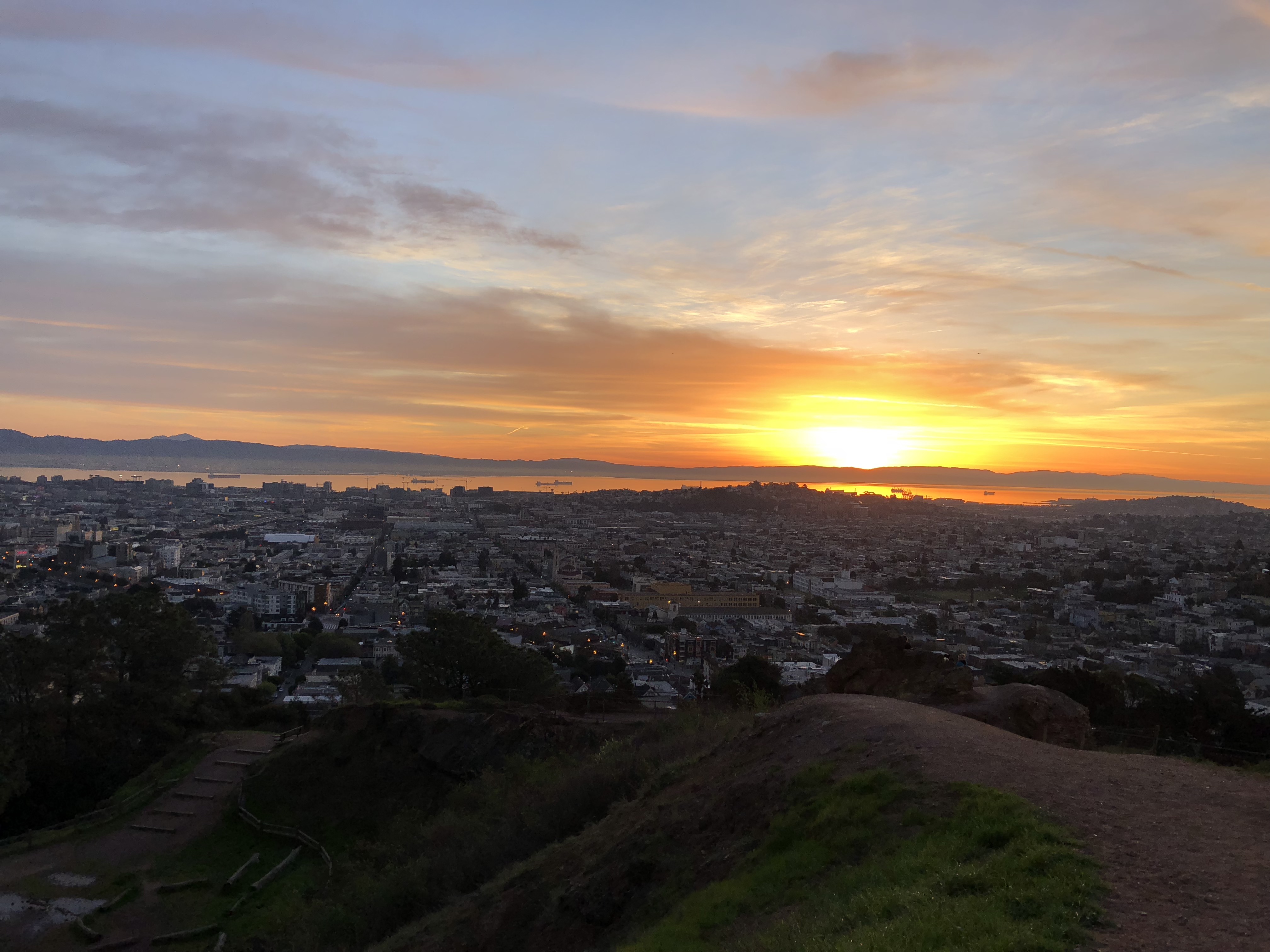 a sunrise from Corona Heights Park